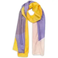 Noolur Écharpe bleu / jaune / rose clair