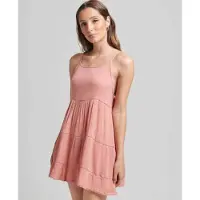 Superdry Vintage Mini Beach Cami Sleeveless Dress Rose XL Femme