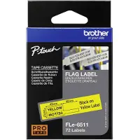 Brother FLe-6511 ruban d'étiquettes drapeaux noir sur jaune 21 mm (d'origine)