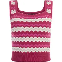 Faina Tops en tricot beige / fuchsia / rose foncé / blanc