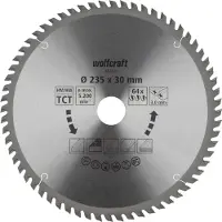 Wolfcraft 1 lame de scie circulaire HM 64 Z. ø235x30 mm