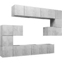 vidaXL Ensemble d'armoires TV 10 pièces gris béton Bois composite