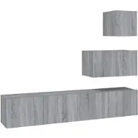 vidaXL Ensemble de 4 meubles TV Gris Sonoma Bois composite