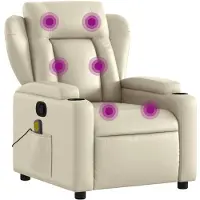 vidaXL Fauteuil de massage Crème Similicuir