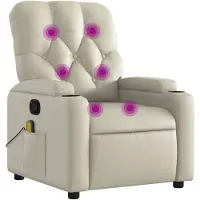 vidaXL Fauteuil de massage Crème Similicuir