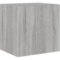 vidaXL Armoire TV murale avec lampes LED Gris Sonoma 40,5x35x40 cm