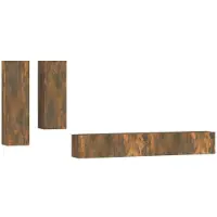 vidaXL Ensemble de meubles TV 4 pièces chêne fumé bois composite