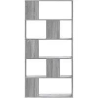 vidaXL Bibliothèque 5 niveaux sonoma gris bois d'ingénierie