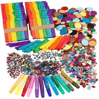 Creativ Company Glitter & Wood Sticks Mega (97435) Craft Kit Multicolore