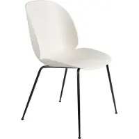 Gubi Beetle Dining Chair Non Rembourrée Conic Base Black Matt | Alabaster White