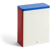 HAY Tin Container Boîte de Rangement X-Large | Off-white, blue and red