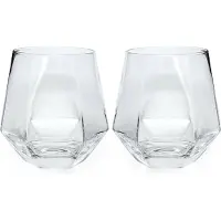 Intirilife 2x Verre À Boire Au Design Hexagonal Transparent - 240 Ml De Contenance - Verre À Eau Et À Jus De Fruits Lavable Au Lave-Vaisselle Verre En Cristal Résistant Aux Chocs