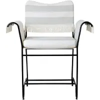 Gubi Tropique Dining Fauteuil Classic Black | Leslie Stripe 020 | With Fringes