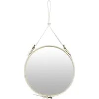 Gubi Adnet Circular Miroir Mural Cream Leather | Ø58 cm