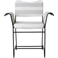 Gubi Tropique Dining Fauteuil Classic Black | Leslie Stripe 020 | Without Fringes