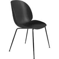 Gubi Beetle Dining Chair Non Rembourrée Conic Base Black Matt | Black