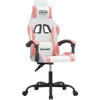 vidaXL Chaise de jeu blanc et rose similicuir