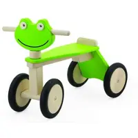 Pintoy Vélo de marche en bois Grenouille avec 4 roues Vert
