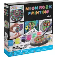 Rappa Set créatif de peinture strass néon 4 strass 6 couleurs et feuille de gemmes-décoration