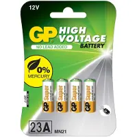 GP 1x4 Alkaline 23A / MN21 4 piles de 12V