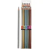 Creativ Company Driehoekige Kleurpotloden - Metallic, 6st.