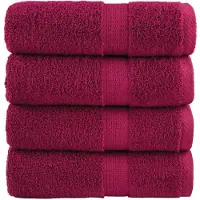 vidaXL Serviettes de toilette premium SOLUND 4 pièces Bordeaux 30 x 30 cm 600 g/m²