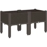vidaXL Jardinière avec pieds marron 80x40x42 cm PP