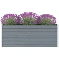 vidaXL Lit surélevé 160 x 80 x 45 cm Acier galvanisé Gris