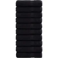 vidaXL Serviettes de douche de qualité supérieure SOLUND 10 pcs noir