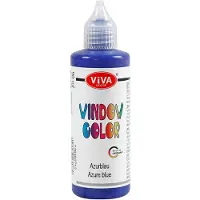Creativ Company Fensterfarbe, Aufkleber und Glasfarbe – Azurblau, 90 ml