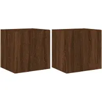 vidaXL Armoires TV murales avec lampes LED 2 pcs. Brun imitation chêne