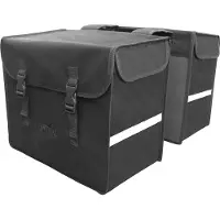 Polydaun Sacoche vélo Greenlands - Double sacoche vélo - Toile - Réfléchissante - 59 litres - Noir
