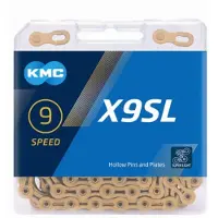 Kmc X9 Ti-n Road/mtb Chain Doré 114 Links