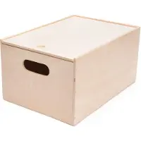 Small Foot Caisse de rangement en bois avec couvercle coulissant