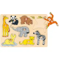 Goki Puzzle à boutons Animaux sauvages 8 éléments