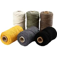 Creativ Company Cordon de macramé de différentes couleurs, 6x198m