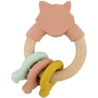 Trixie Baby Wooden Silicone Activiviteitenring - Mrs. Cat
