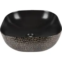 Differnz Differnez Safari Wash Bowl 41.5x41.5x14cm Keramik Schlange Schwarz/Gold