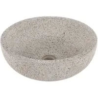 Differnz Terrazzo vasque à poser - 40x40x15cm - ronde - terrazzo - blanc/noir mat 38.010.55
