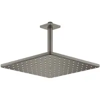 GROHE Pommeau de douche RAINSHOWER MONO 310 CUB sortie plafond 142mm hard graphite brossé (1 Type de jet, 7.50 l/min)