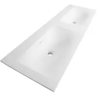 Brauer Glacier Meuble lavabo - 120x46x2cm - trop-plein - 2 lavabos gauche droite - 2 trous de robinet - Finestone mat blanc WT-GL120-22MW