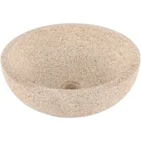 Differnz Terrazzo waskom - 40x40x15cm - rond - terrazzo - mat bruin/beige