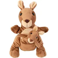 Beleduc Mom And Handpuppet Kanga And Juju Teddy Marron Enfants
