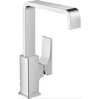 Hansgrohe Robinet de lavabo monocommande Metropol 230, avec levier et système de bonde à ouverture par pression, finition chrome