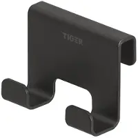 Tiger Support-serviette Tigger pour paroi de douche, finition noire brossée