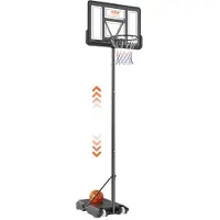Vevor Panier de Basket Extérieur Intérieur Portable Réglable en Hauteur 122-305 cm Panneau de Basket 112 cm sur Pied à Roulettes avec Base de Lestage pour Adultes Enfants Entraînement de Basket-ball