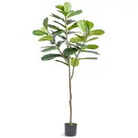 Vevor Arbre Artificiel 185 cm Plante Artificielle PE Haut Figuier Lyre Faux Arbre Vert Pot 170x145 mm Décoration de Style Fausse Plante pour Maison Bureau Hôtel Centre Commercial Intérieur Extérieur