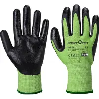 Portwest Gant GreenCut mousse nitrile coupure D Vert/Noir A645 - Portwest