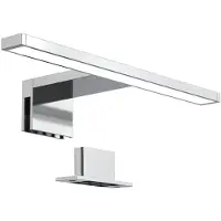 B.K.Licht lampe miroir LED, lampe armoire, applique salle de bain, lumière blanche neutre 4000 Kelvin, 5W, 550lm, IP44, largeur 300mm, chrome
