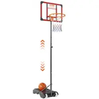 Vevor Panier de Basket Extérieur Intérieur Portable Réglable en Hauteur 152-213 cm Panneau de Basket 69 cm sur Pied à Roulettes avec Base de Lestage pour Adultes Enfants Entraînement de Basket-ball